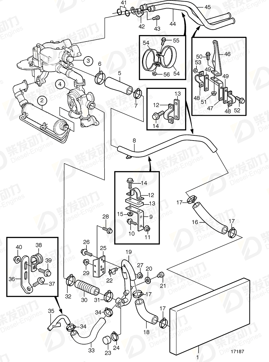 volvo penta Clamp 952640 Drawing volvo penta Clamp 952640 Drawing